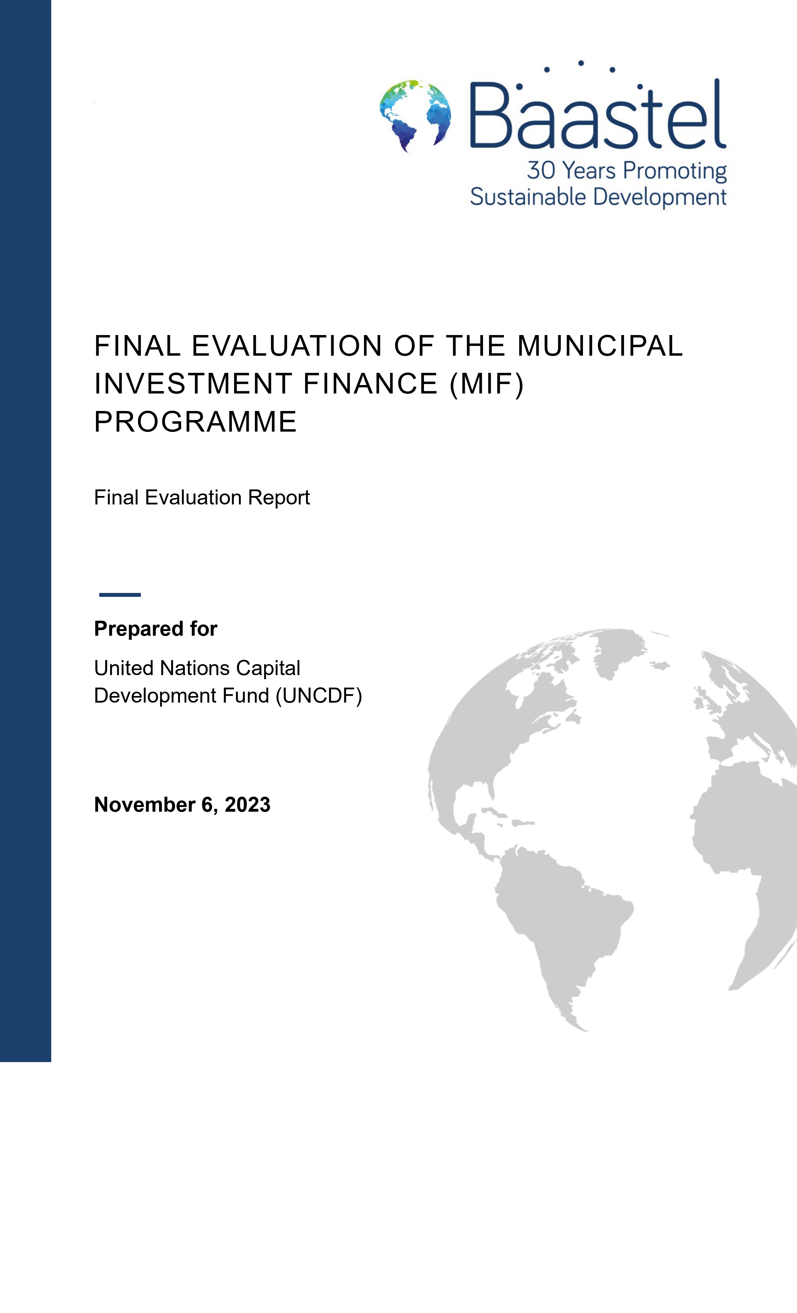 Municipal Investment Finance Final Evaluation