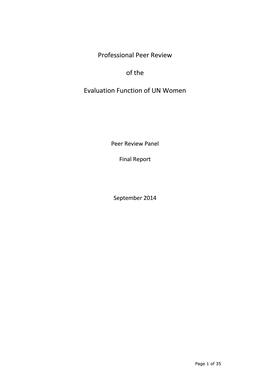 UN Women Peer Review (2014)