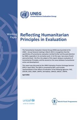 Reflecting Humanitarian Principles in Evaluation